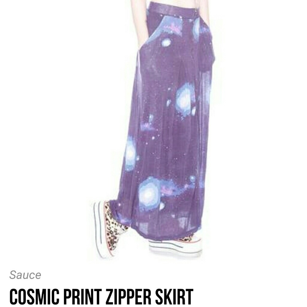 ISO SAUCE COSMIC GALAXY ZIPPER SKIRT